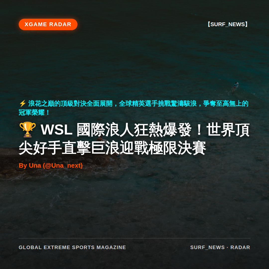 WSL 國際浪人狂熱爆發！世界頂尖好手直擊巨浪迎戰極限決賽