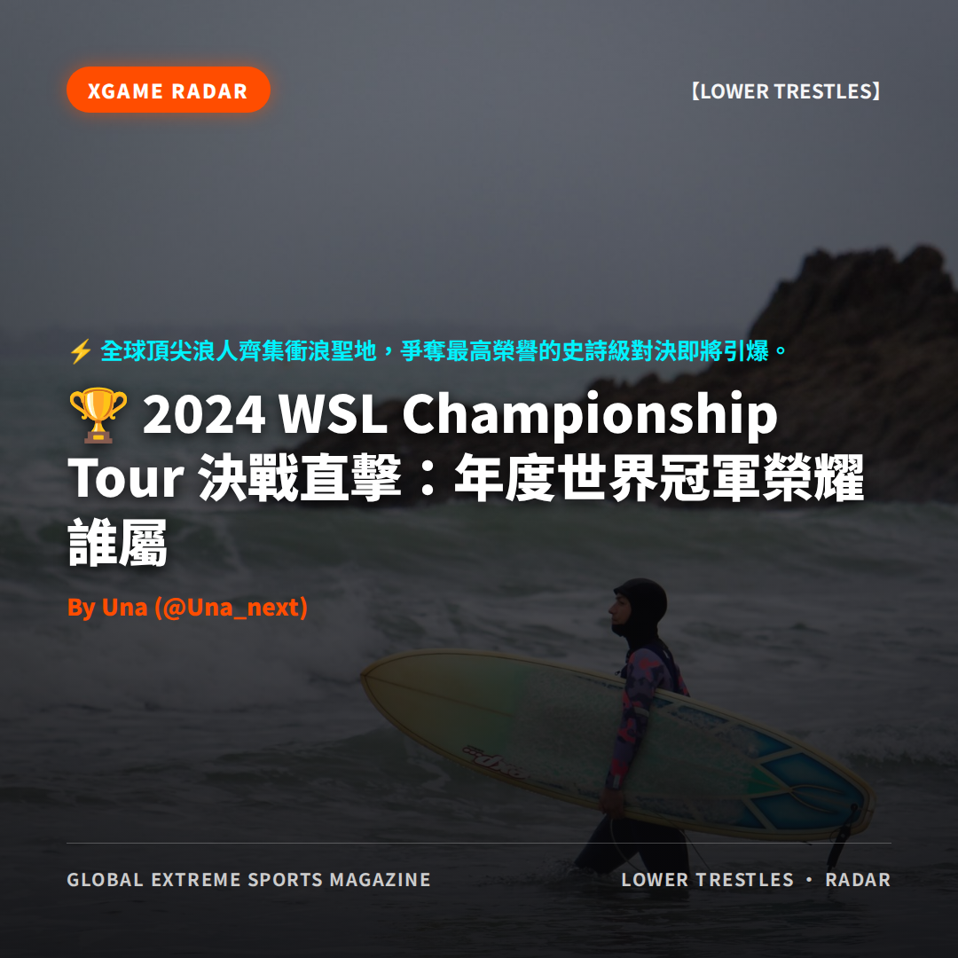 2024 WSL Championship Tour 決戰直擊：年度世界冠軍榮耀誰屬