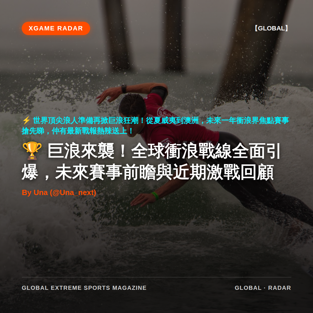 巨浪來襲！全球衝浪戰線全面引爆，未來賽事前瞻與近期激戰回顧