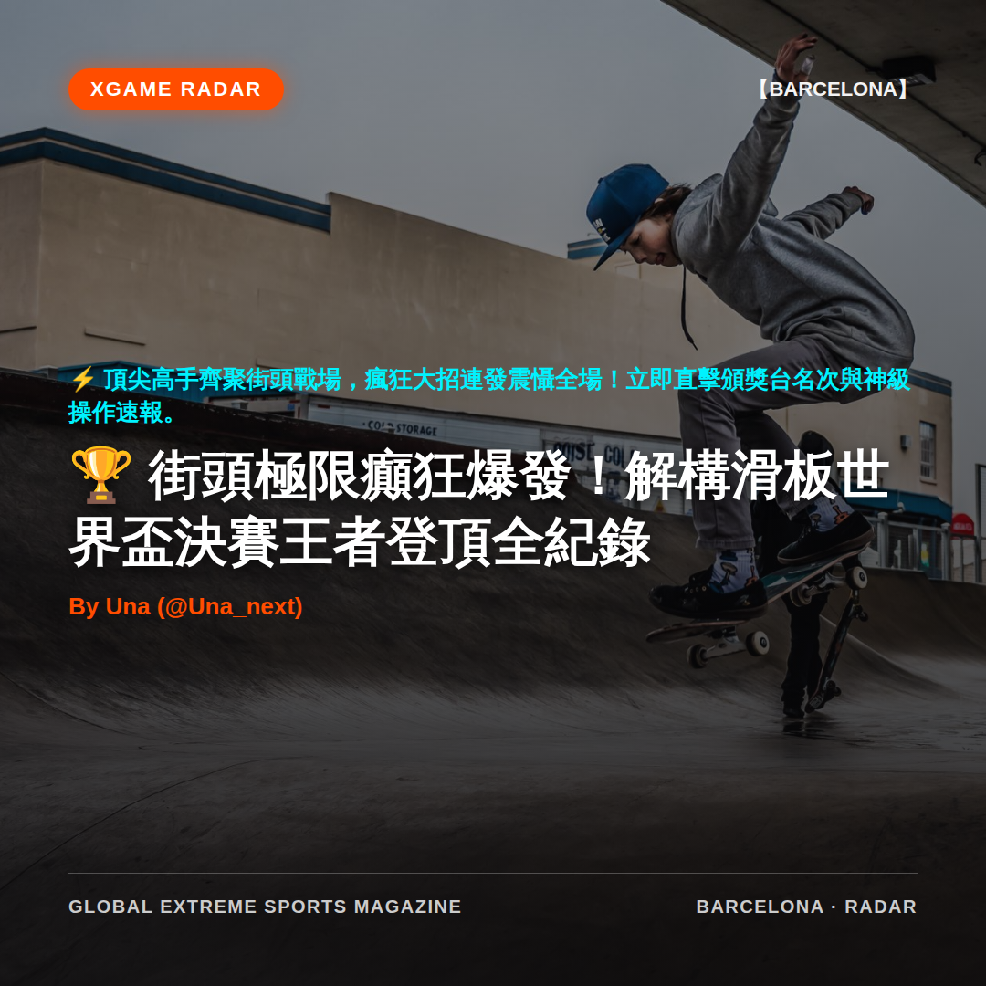 街頭極限癲狂爆發！解構滑板世界盃決賽王者登頂全紀錄