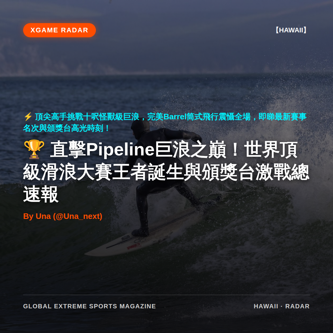 直擊Pipeline巨浪之巔！世界頂級滑浪大賽王者誕生與頒獎台激戰總速報