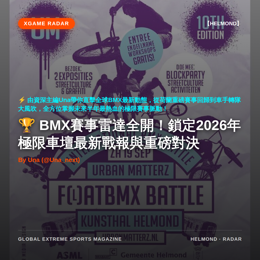 BMX賽事雷達全開！鎖定2026年極限車壇最新戰報與重磅對決