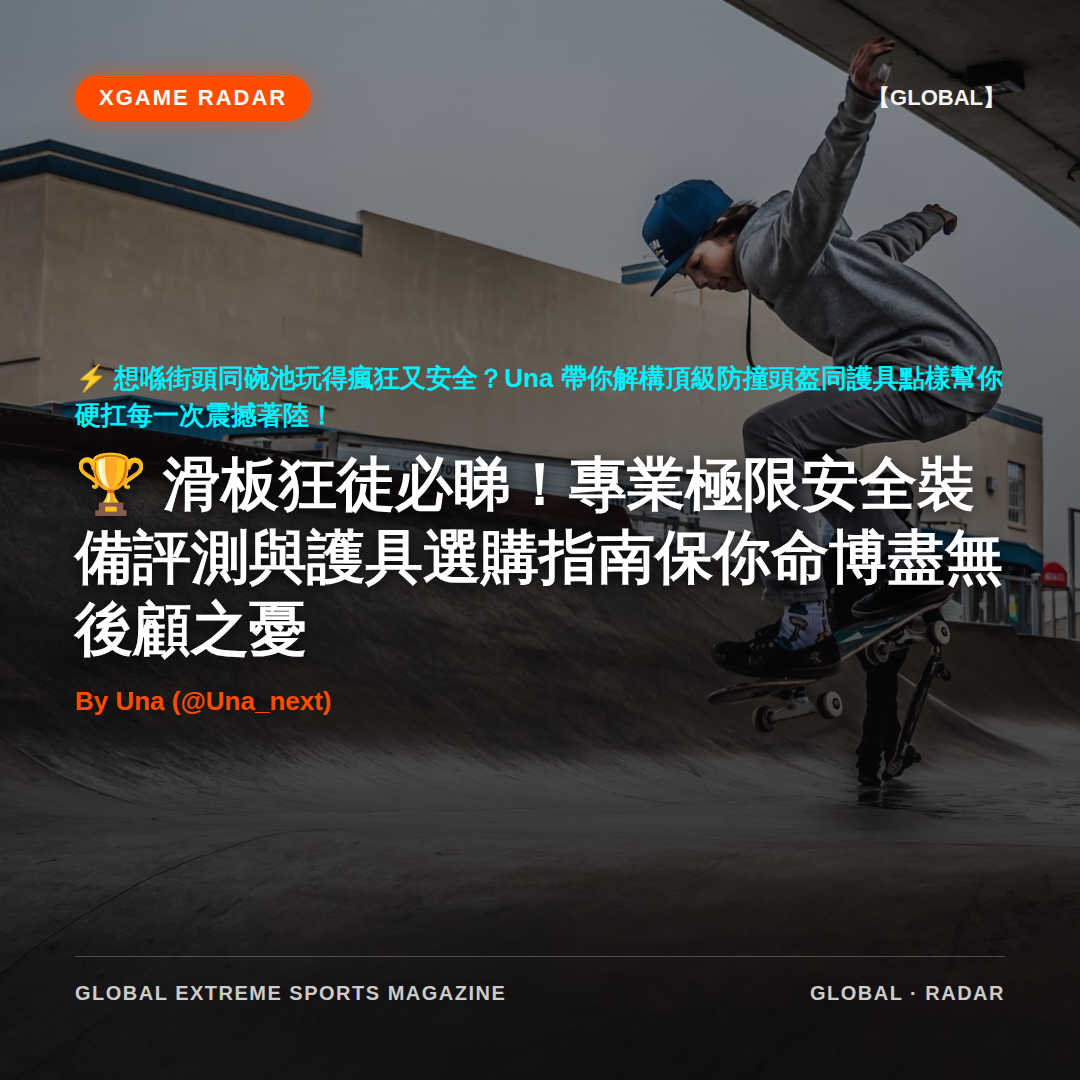 滑板狂徒必睇！專業極限安全裝備評測與護具選購指南保你命博盡無後顧之憂