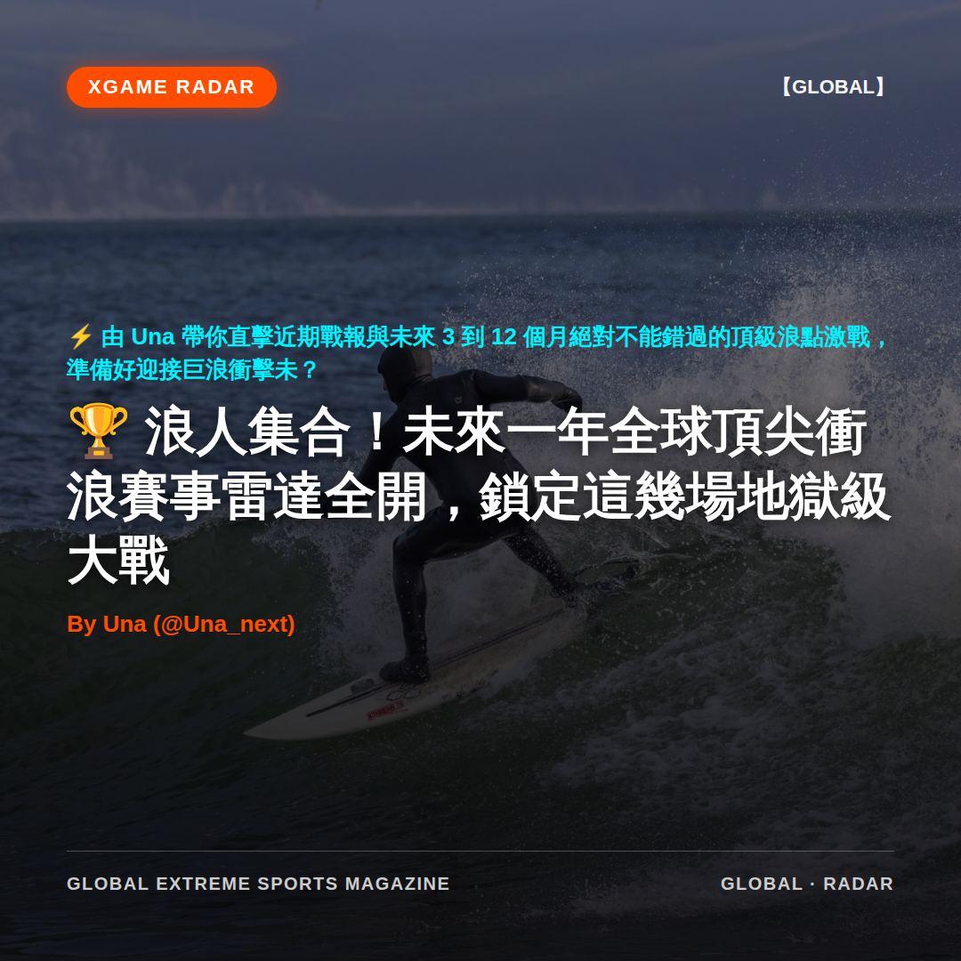 浪人集合！未來一年全球頂尖衝浪賽事雷達全開，鎖定這幾場地獄級大戰