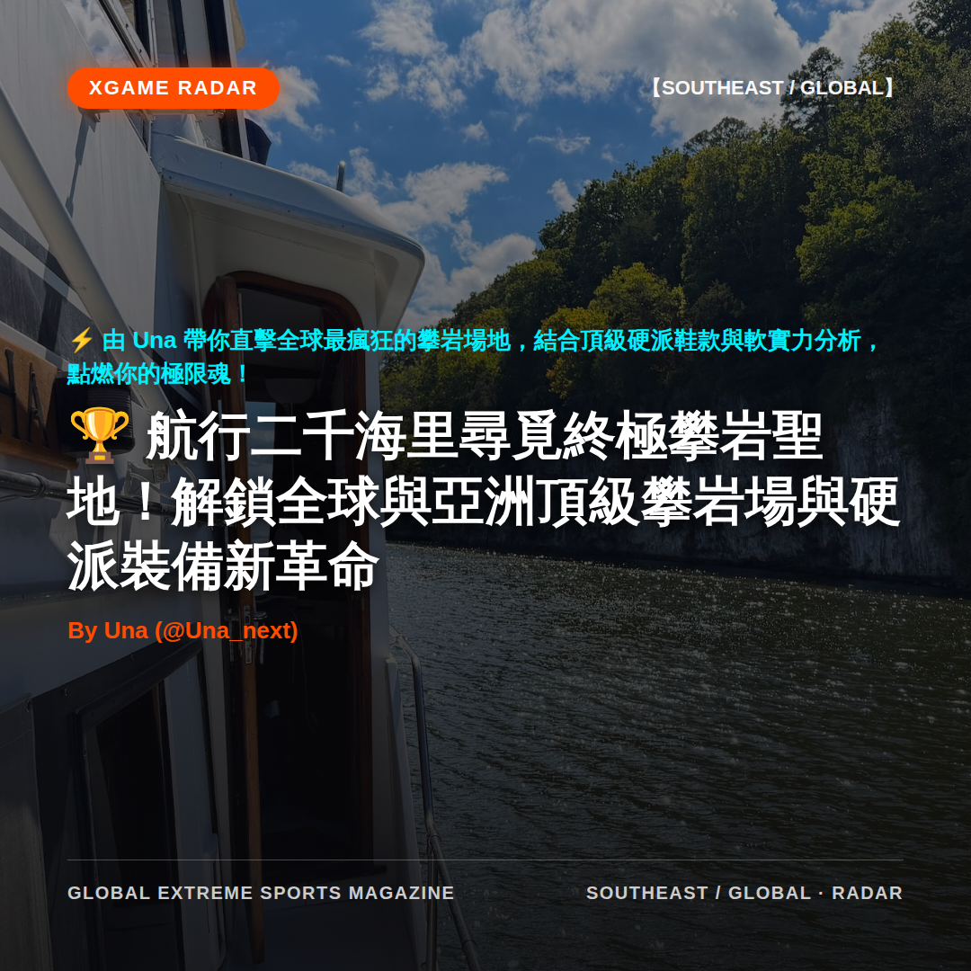 航行二千海里尋覓終極攀岩聖地！解鎖全球與亞洲頂級攀岩場與硬派裝備新革命