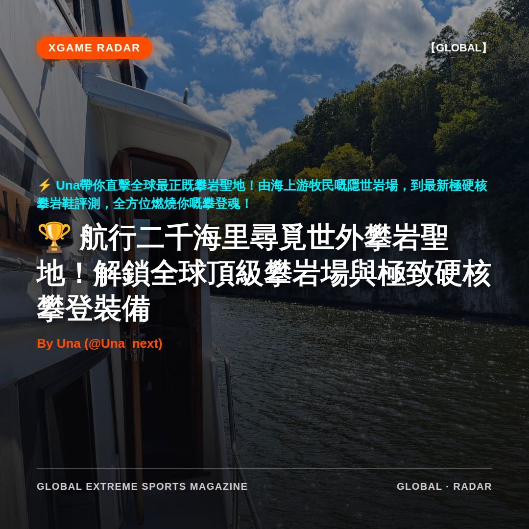 航行二千海里尋覓世外攀岩聖地！解鎖全球頂級攀岩場與極致硬核攀登裝備